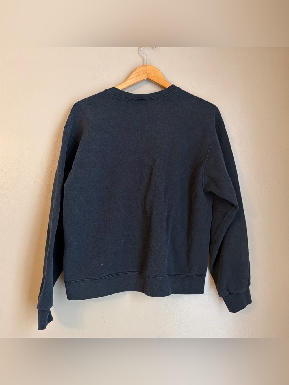 Vintage Nike Sweatshirt Black LCrewneck Embroidered Swoosh Pullover 90s Made USA - Picture 4 of 7